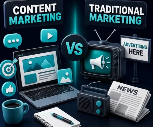 Content Marketing vs Traditional Marketing Which One is Better for Your Business​ best freelance digital marketing specialist in oman
